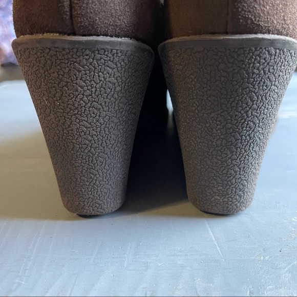 EUROSOFT by SOFFT Brown Suede Wedge Knee Boots - Picture 6 of 10